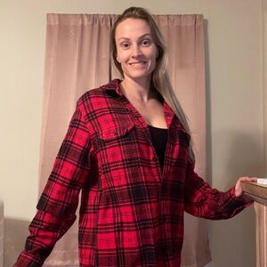 Old Navy Red and Black Checkered Shirt